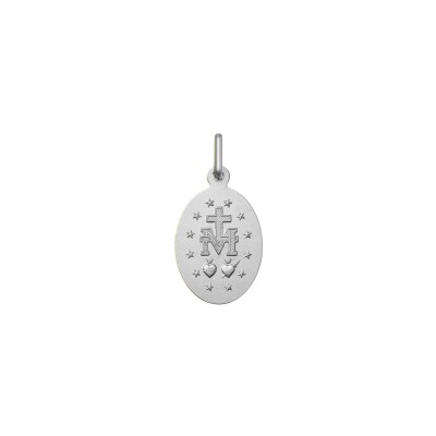 Pendentif Vierge miraculeuse en argent rhodié