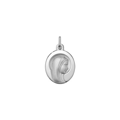 Médaille Vierge jeune en argent rhodié