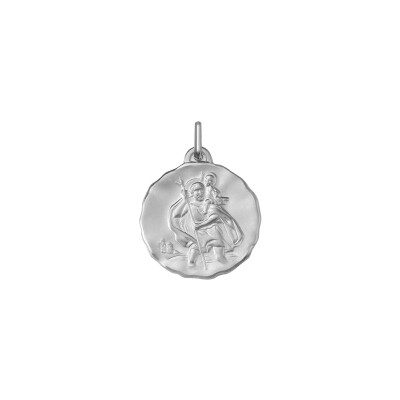 Pendentif Christ en argent rhodié