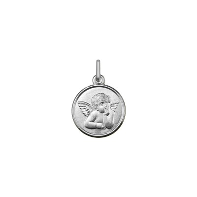 Médaille Ange en argent rhodié
