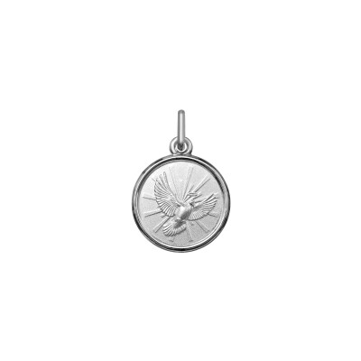 Médaille colombe en argent rhodié