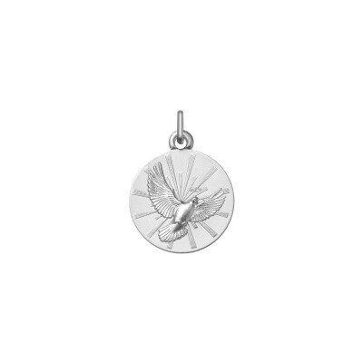 Médaille colombe en argent rhodié