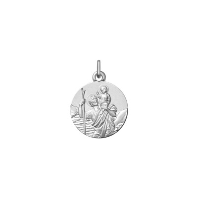 Pendentif Christ en argent rhodié