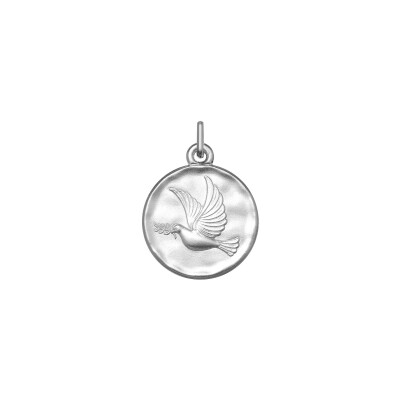 Médaille colombe en argent rhodié