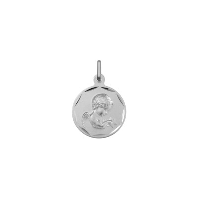 Médaille Ange avec étoile en argent rhodié