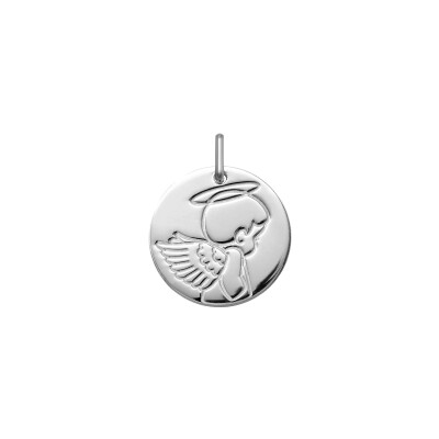 Médaille Ange en argent rhodié