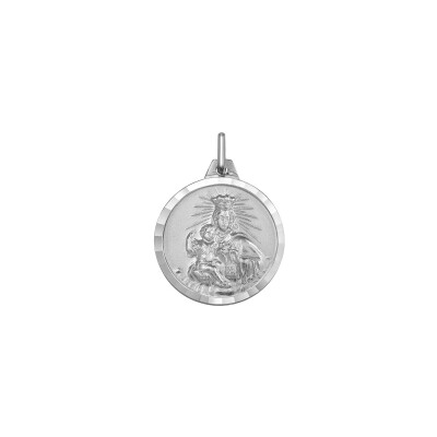 Médaille Vierge en argent rhodié