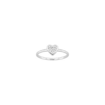 Bague en argent rhodié et oxyde de zirconium