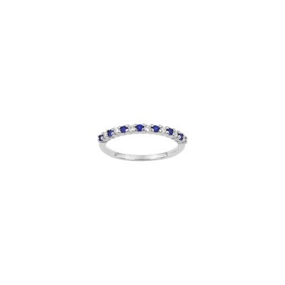 Bague en argent rhodié et oxyde de zirconium