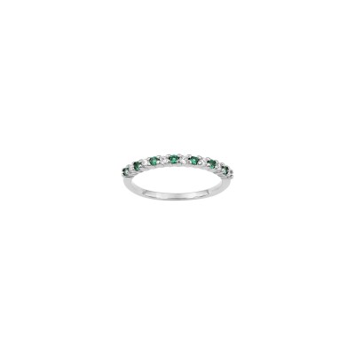 Bague en argent rhodié et oxyde de zirconium