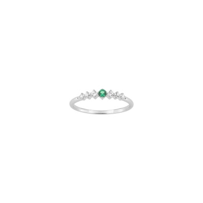 Bague en argent rhodié et oxyde de zirconium