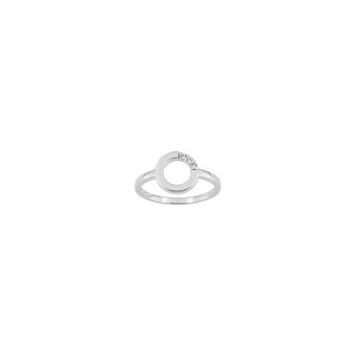 Bague en argent rhodié et oxyde de zirconium