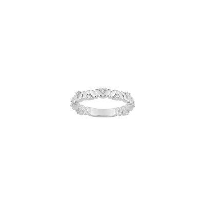 Bague en argent rhodié et oxyde de zirconium