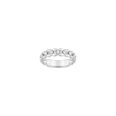 Bague en argent rhodié et oxyde de zirconium