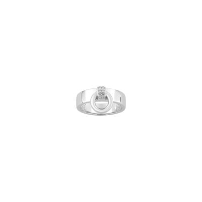 Bague en argent rhodié et oxyde de zirconium