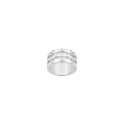 Bague en argent rhodié et oxyde de zirconium