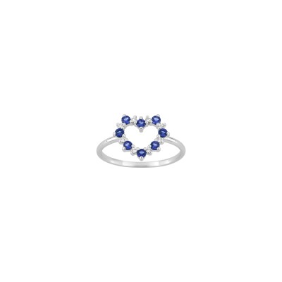 Bague en argent rhodié et oxyde de zirconium