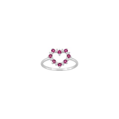 Bague en argent rhodié et oxyde de zirconium