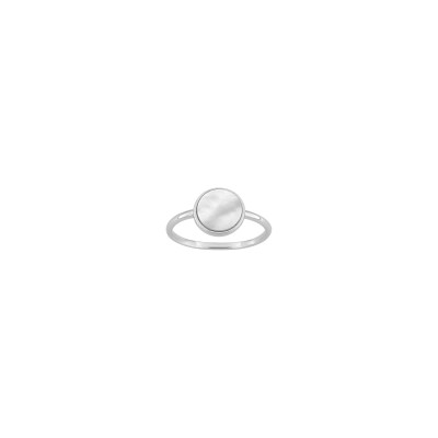 Bague en argent rhodié et nacre
