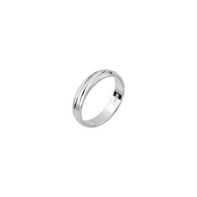 Alliance fantaisie en argent rhodié