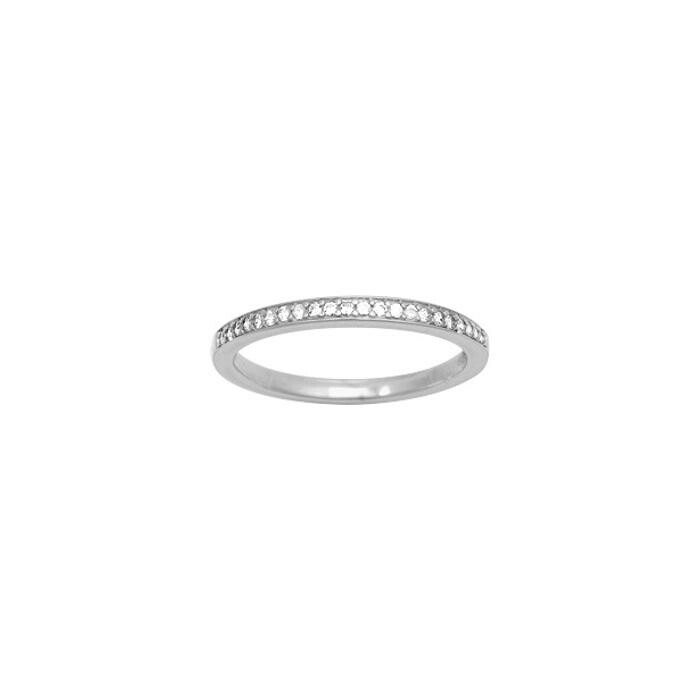 Bague en argent rhodié et oxyde de zirconium