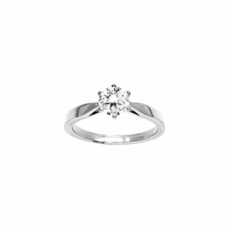 Solitaire en argent et oxyde de zirconium