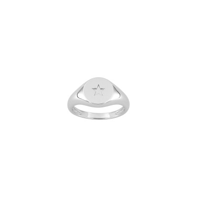 Chevalière en argent rhodié
