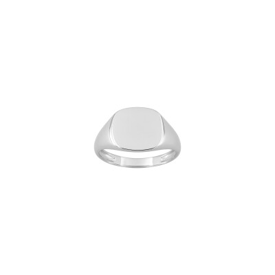 Chevalière en argent rhodié