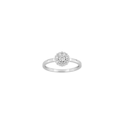 Bague en argent rhodié et oxyde de zirconium