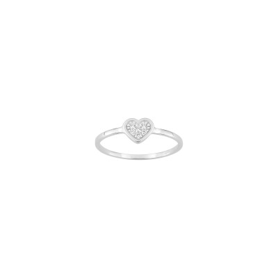 Bague en argent rhodié et oxyde de zirconium