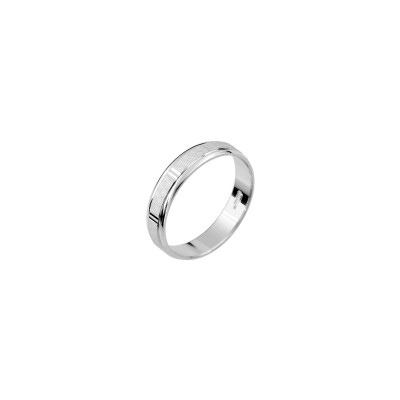 Alliance fantaisie en argent rhodié