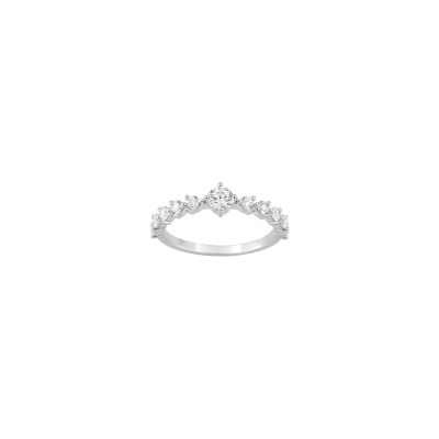 Bague en argent rhodié et oxyde de zirconium