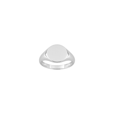 Chevalière en argent rhodié