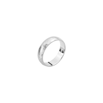 Alliance fantaisie en argent rhodié
