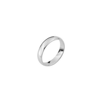 Alliance classique demi-jonc en argent rhodié