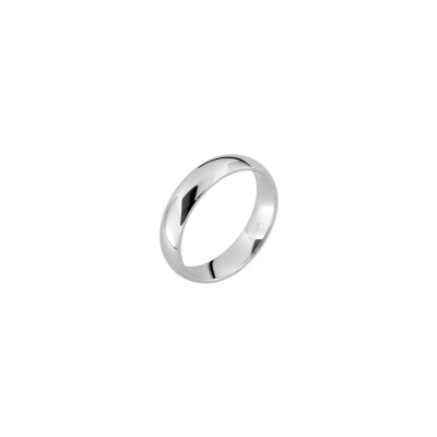 Alliance classique demi-jonc en argent rhodié