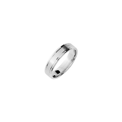 Alliance ruban en argent rhodié 4.5mm