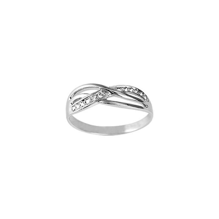 Bague en argent rhodié et oxyde de zirconium