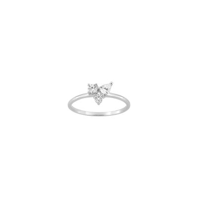 Bague en argent rhodié et oxyde de zirconium