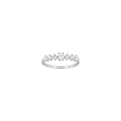 Bague en argent rhodié et oxyde de zirconium