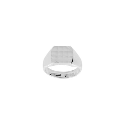 Chevalière en argent rhodié