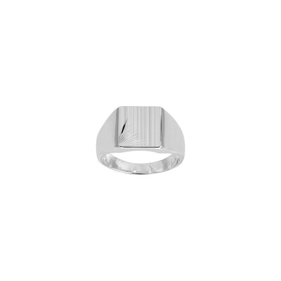 Chevalière en argent rhodié