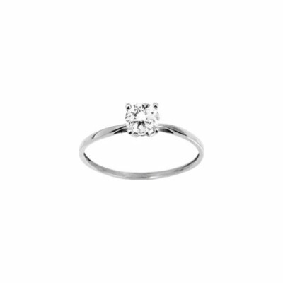 Solitaire en argent et oxyde de zirconium