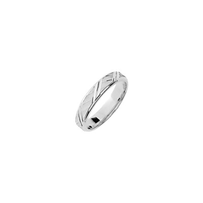 Alliance fantaisie en argent rhodié