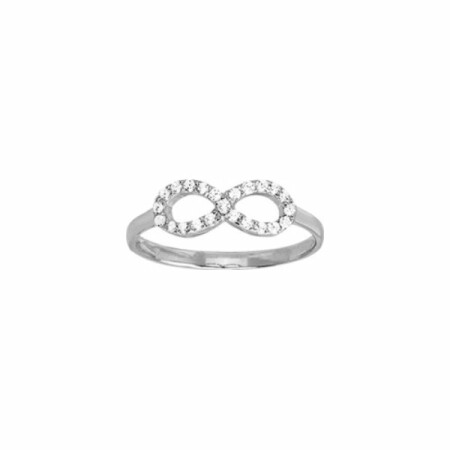 Bague en argent, rhodium et oxyde de zirconium