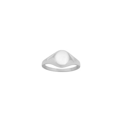 Chevalière en argent rhodié