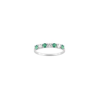 Alliance en argent rhodié et oxyde de zirconium