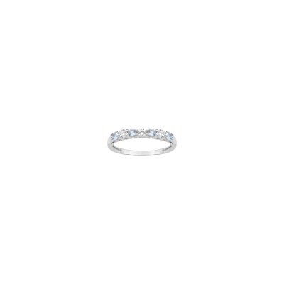 Bague en argent rhodié et oxyde de zirconium