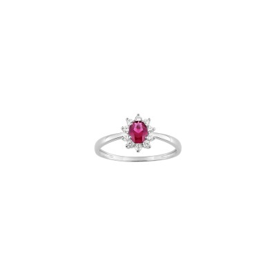 Bague en argent rhodié et oxyde de zirconium