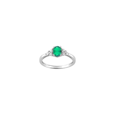 Bague en argent rhodié et oxyde de zirconium